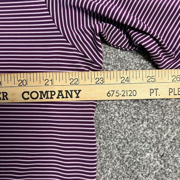 Callaway Golf Polo Shirt Mens XL Purple Striped Short Sleeve Performance Stretch - Picture 9 of 9